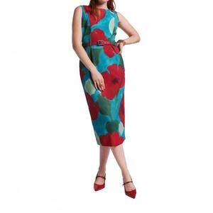 NEW FRANCES VALENTINE audrey belted midi dress in floating floral